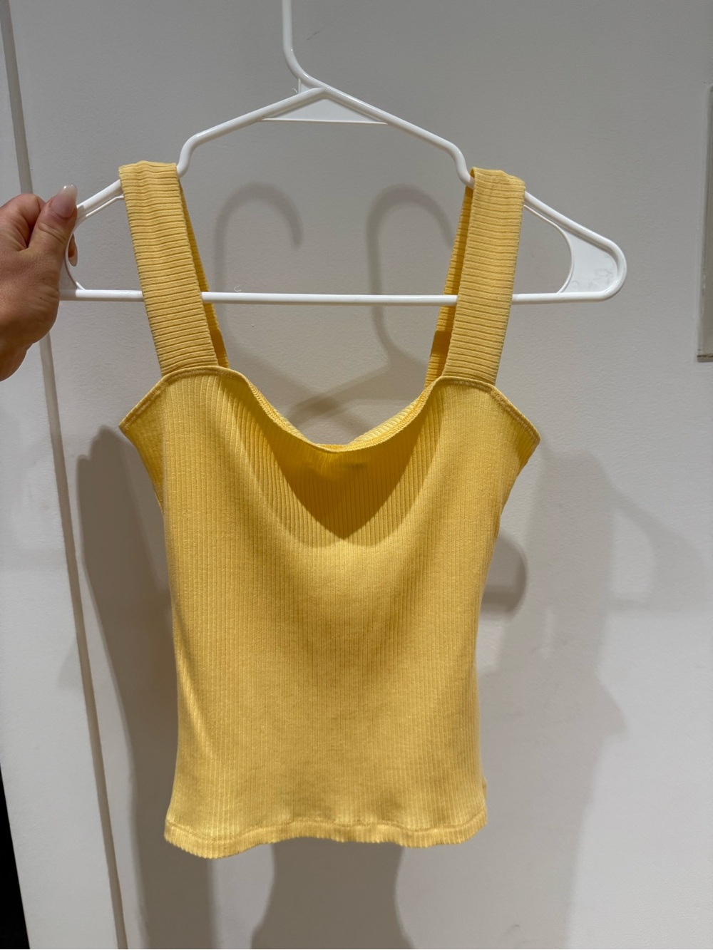 Reformation Ribbed Square Neck Tank - Yellow - Picture 2 of 4